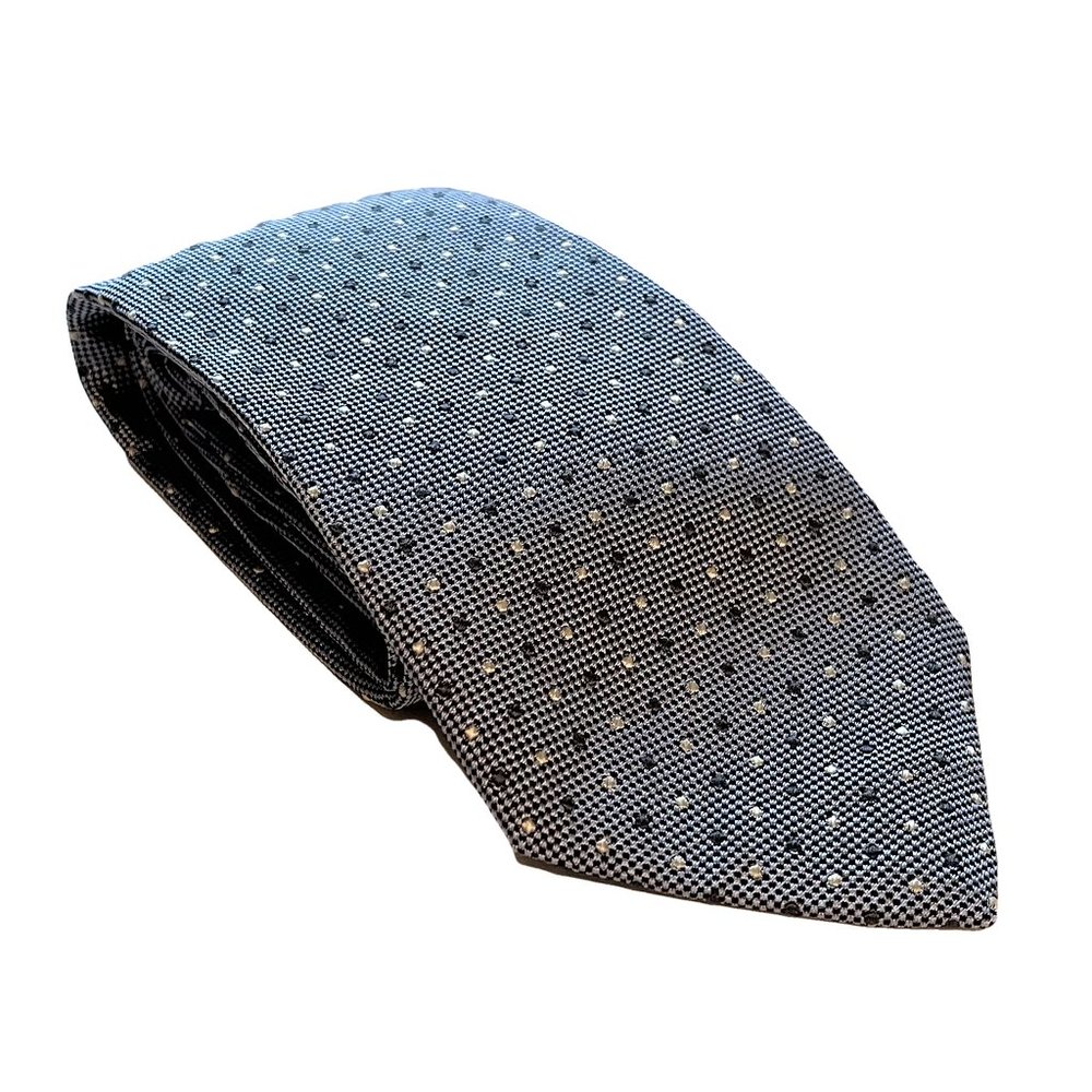 MASSIMO DUTTI Silk Tie Light Blue Dots Suit Work
